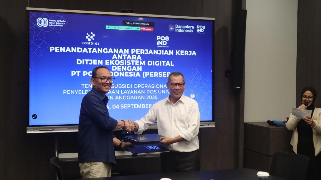 Signing PKS LPU antara Komdigi & PosIND. GPI Jakarta 04 September 20253