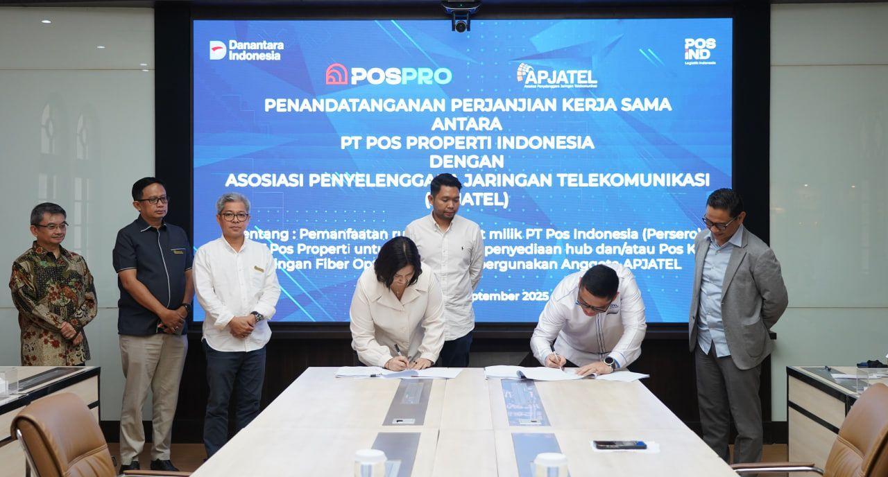 Penandatanganan Perjanjian Kerjasama Antara POSPRO dengan APJATEL. Cilaki, 10 September 20254