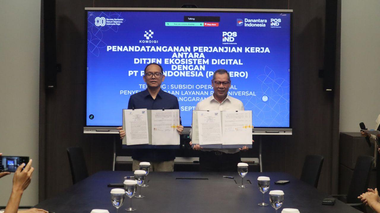 Signing PKS LPU antara Komdigi & PosIND. GPI Jakarta 04 September 20257