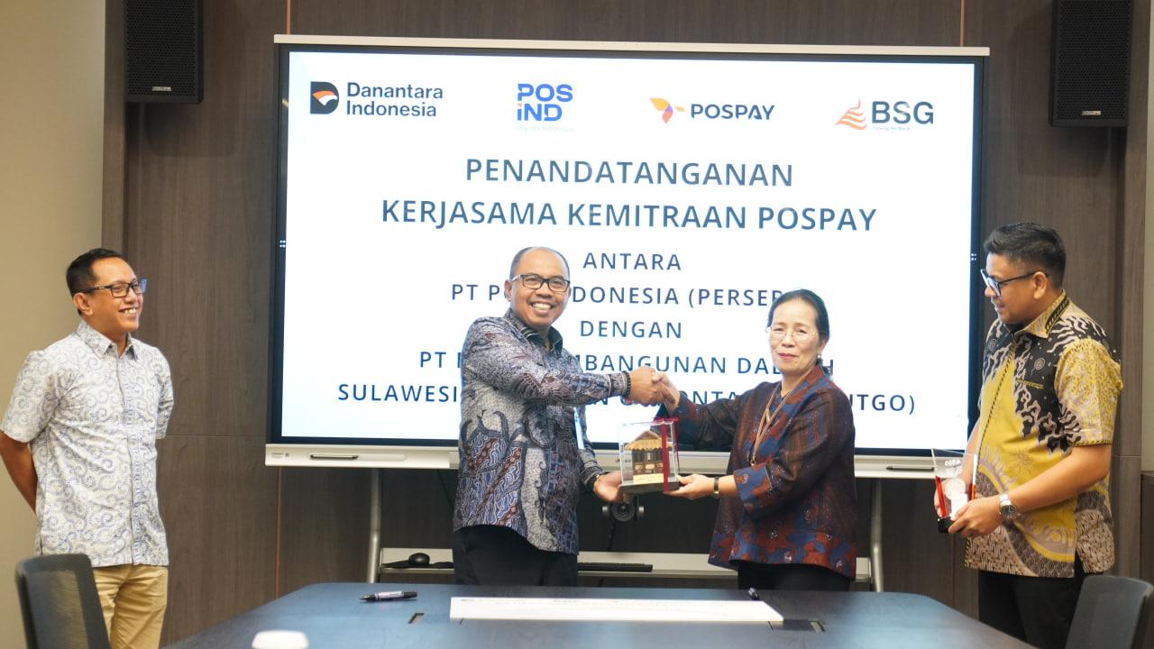 Penandatanganan Kerjasama Kemitraan Host To Host antara PT Pos Indonesia (Persero) dengan PT Bank Pembangunan Daerah Sulawesi Utara dan Gorontalo (BSG).  Jakarta, 24 September 20253