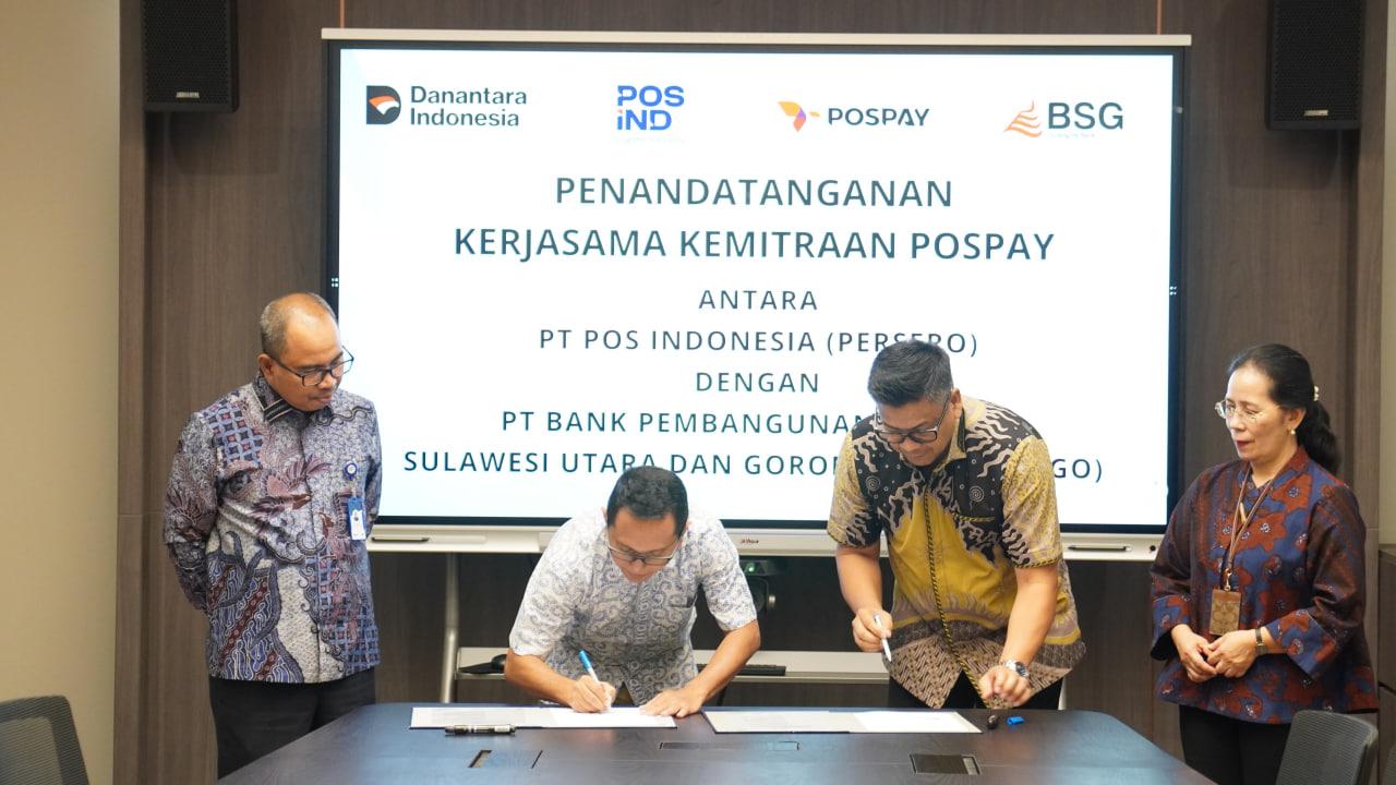 Penandatanganan Kerjasama Kemitraan Host To Host antara PT Pos Indonesia (Persero) dengan PT Bank Pembangunan Daerah Sulawesi Utara dan Gorontalo (BSG). Jakarta, 24 September 20252