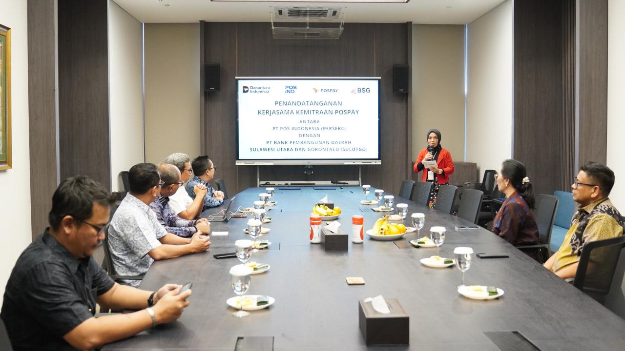 Penandatanganan Kerjasama Kemitraan Host To Host antara PT Pos Indonesia (Persero) dengan PT Bank Pembangunan Daerah Sulawesi Utara dan Gorontalo (BSG). Jakarta, 24 September 20254