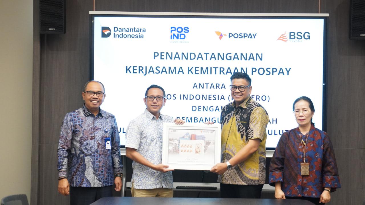 Penandatanganan Kerjasama Kemitraan Host To Host antara PT Pos Indonesia (Persero) dengan PT Bank Pembangunan Daerah Sulawesi Utara dan Gorontalo (BSG). Jakarta, 24 September 20257