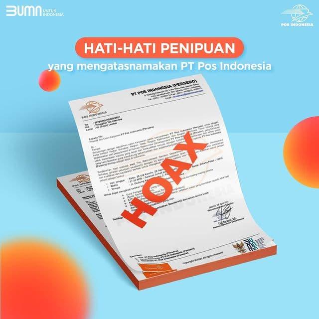 Thumbnail News Klarifikasi Pos Indonesia atas Berita Hoax tentang Rekrutmen Pegawai