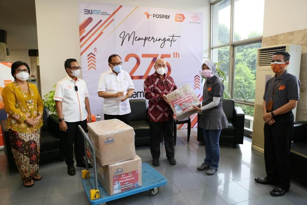 Thumbnail News Pos Indonesia Fasilitasi Pengiriman APD Sahabat Indonesia Maju & PT Madhohar Catur Tunggal Gaya