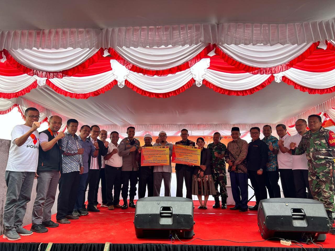 Thumbnail News Pos Indonesia Serahkan Bantuan TJSL untuk Gereja dan Masjid di Tarutung